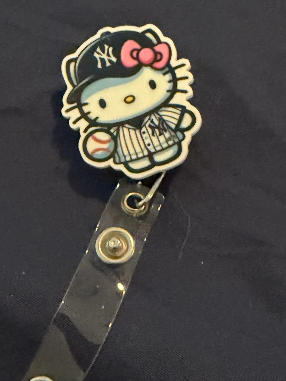 Hello Kitty  Badge Reel - Navy & Pink
